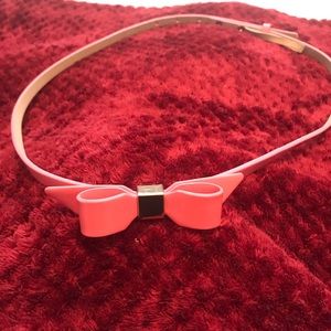 WHBM pink leather bow belt